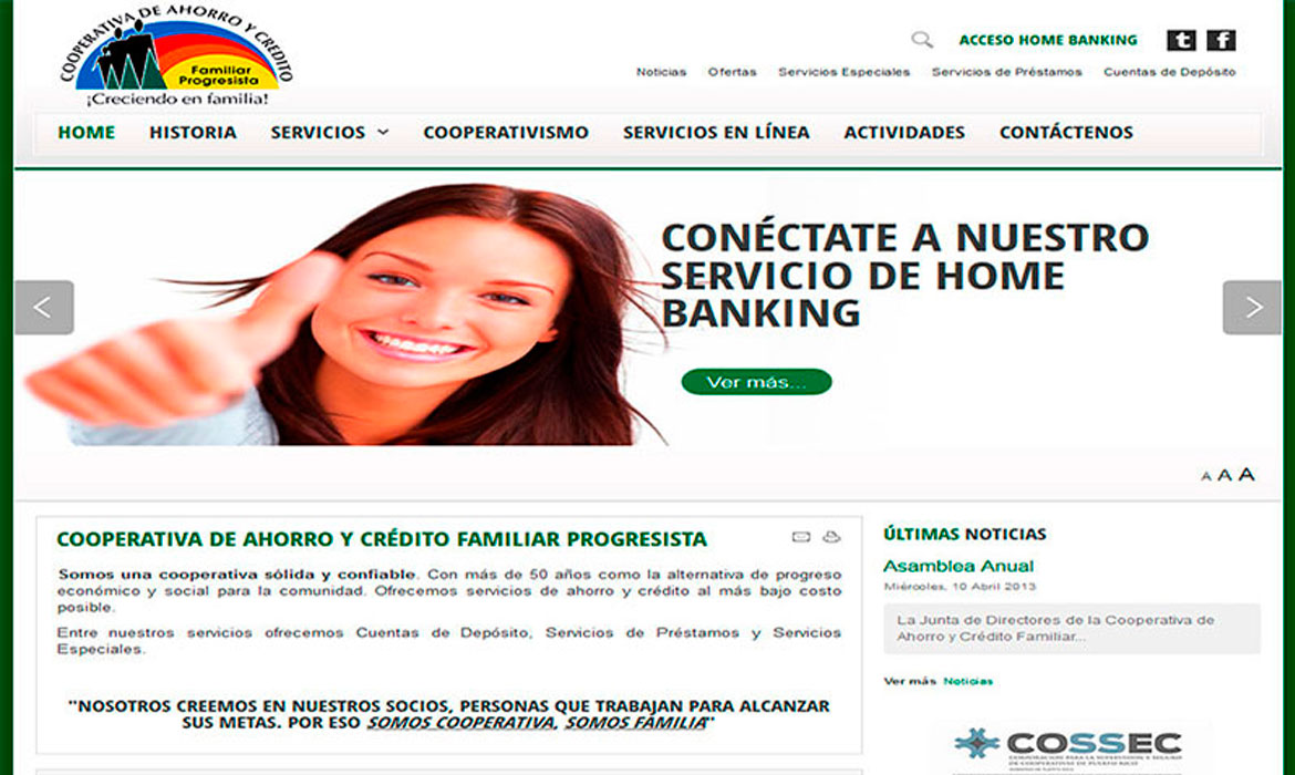 Página web Cooperativa