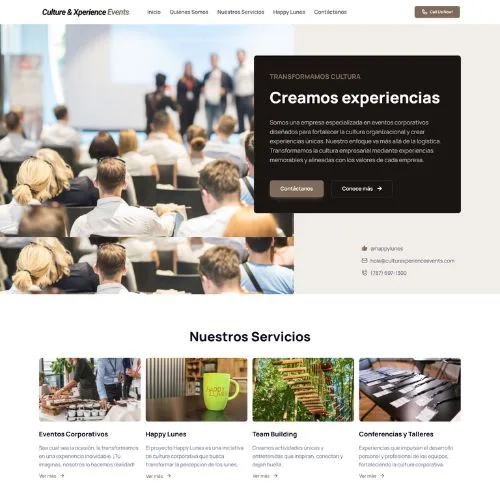 Diseño de página web en Puerto Rico para Culture Xperience Events