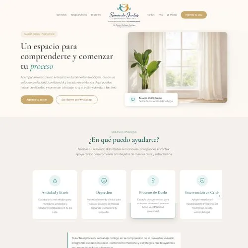 Diseño de página web en Puerto Rico para Sanando Juntos Behavioral Health con integración SimplePractice